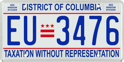 DC license plate EU3476