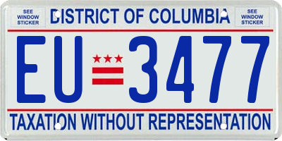 DC license plate EU3477