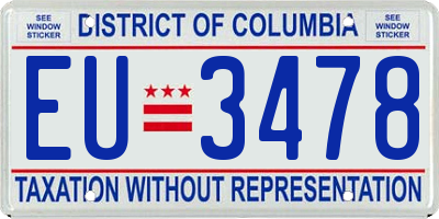 DC license plate EU3478
