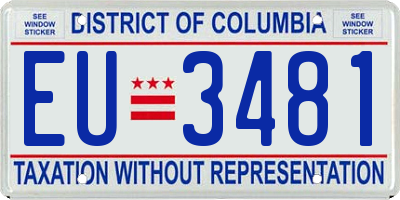 DC license plate EU3481