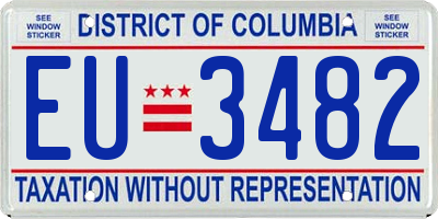 DC license plate EU3482