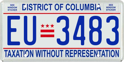 DC license plate EU3483
