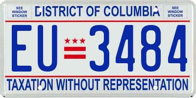 DC license plate EU3484