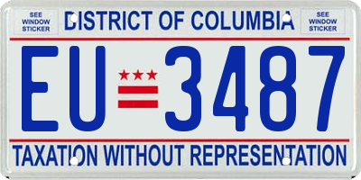 DC license plate EU3487