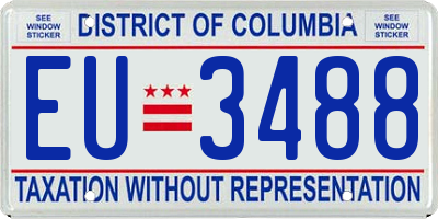 DC license plate EU3488