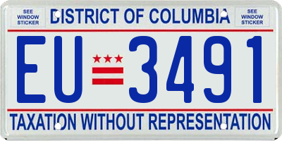 DC license plate EU3491
