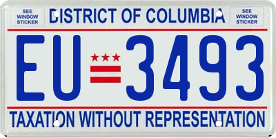 DC license plate EU3493