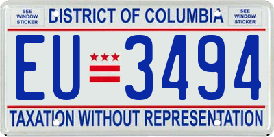 DC license plate EU3494