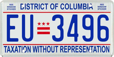 DC license plate EU3496