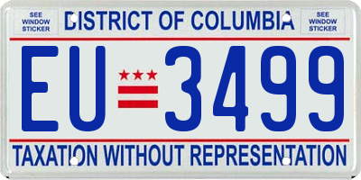DC license plate EU3499