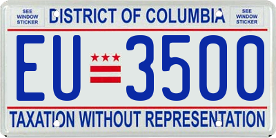 DC license plate EU3500