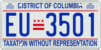 DC license plate EU3501
