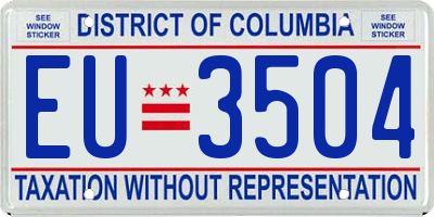DC license plate EU3504