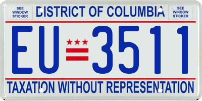 DC license plate EU3511