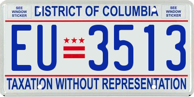 DC license plate EU3513