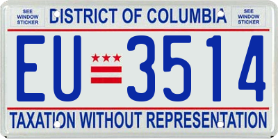 DC license plate EU3514