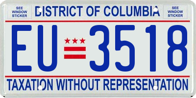 DC license plate EU3518
