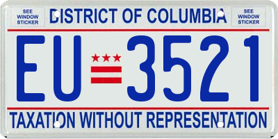 DC license plate EU3521