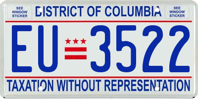 DC license plate EU3522