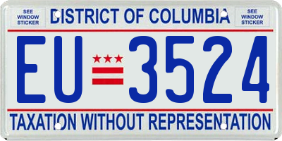 DC license plate EU3524