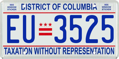 DC license plate EU3525