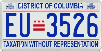 DC license plate EU3526