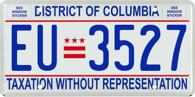 DC license plate EU3527