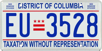 DC license plate EU3528