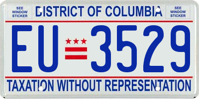 DC license plate EU3529