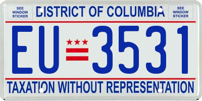 DC license plate EU3531