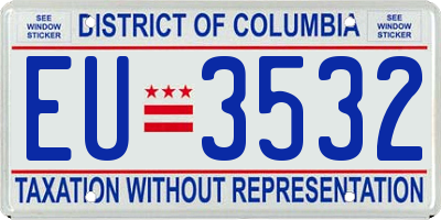 DC license plate EU3532