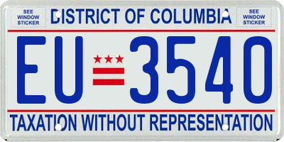 DC license plate EU3540