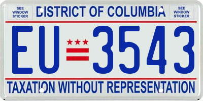 DC license plate EU3543