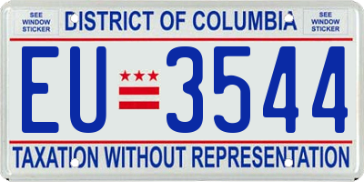 DC license plate EU3544