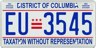DC license plate EU3545