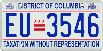 DC license plate EU3546