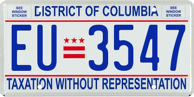 DC license plate EU3547