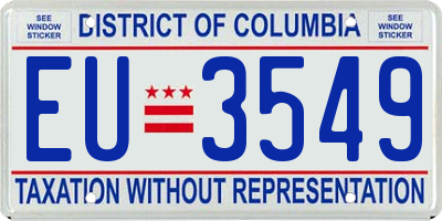DC license plate EU3549
