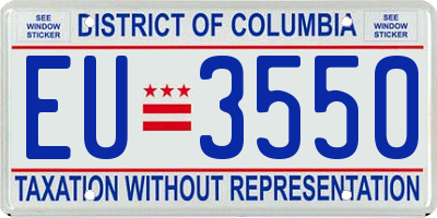 DC license plate EU3550