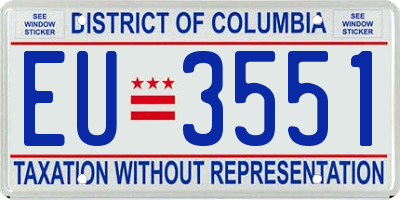 DC license plate EU3551