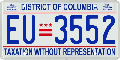 DC license plate EU3552