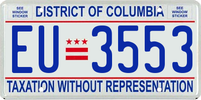 DC license plate EU3553