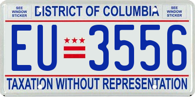 DC license plate EU3556