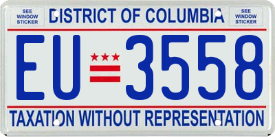 DC license plate EU3558