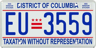DC license plate EU3559