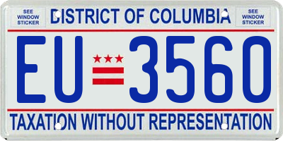 DC license plate EU3560