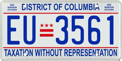DC license plate EU3561