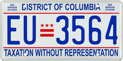 DC license plate EU3564