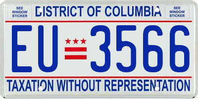 DC license plate EU3566