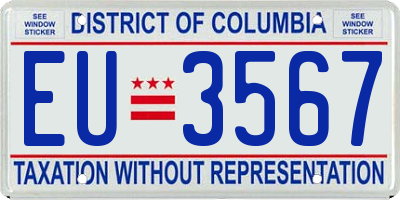 DC license plate EU3567